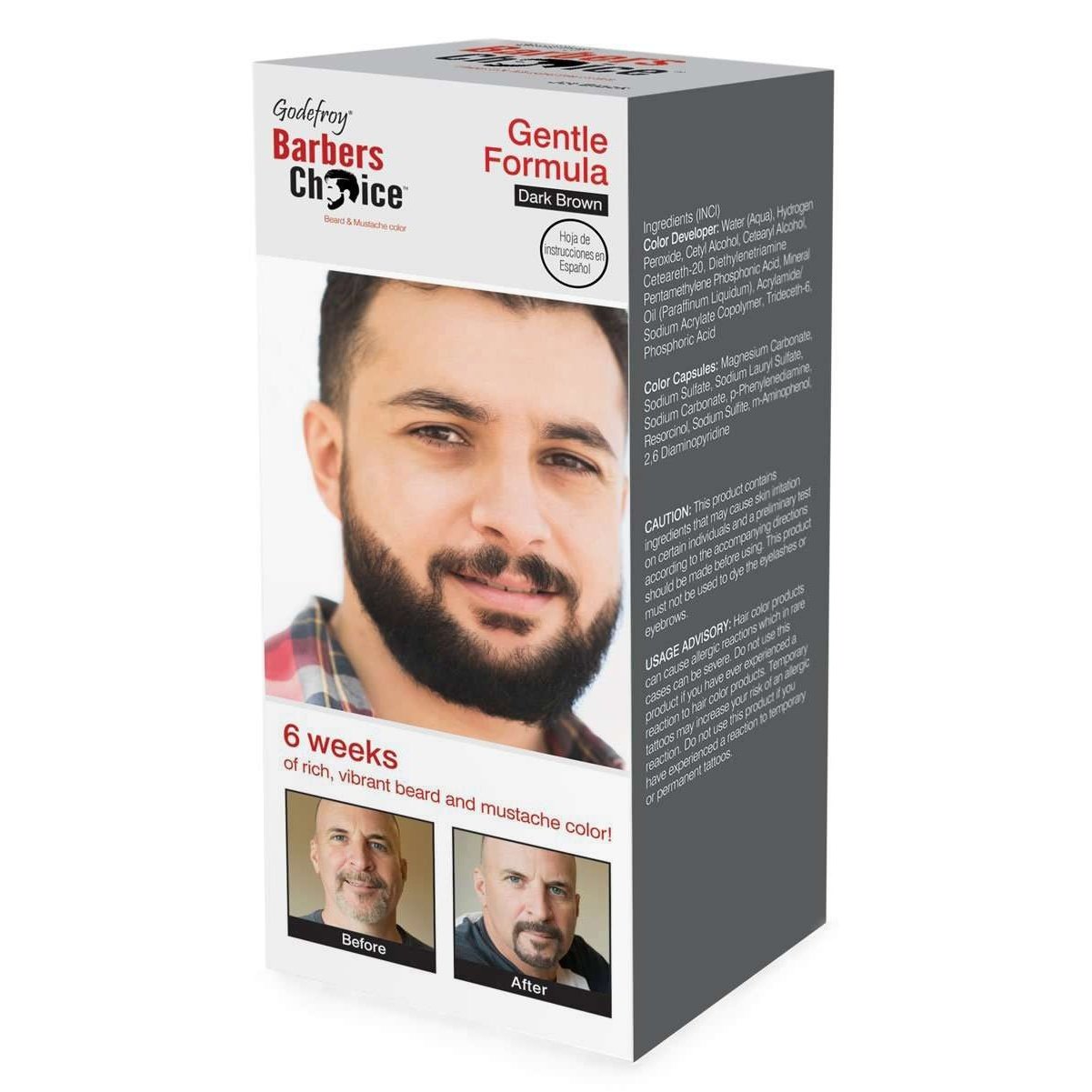 Barbers Choice Beard Mustache Color 3-Application Kit Dark Brown